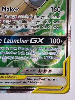 Pokemon Blastoise & Piplup GX TAG TEAM Holo Full Art 215/236 Cosmic Eclipse Card - Image 3