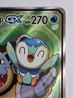 Pokemon Blastoise & Piplup GX TAG TEAM Holo Full Art 215/236 Cosmic Eclipse Card - Image 4