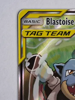 Pokemon Blastoise & Piplup GX TAG TEAM Holo Full Art 215/236 Cosmic Eclipse Card - Image 5