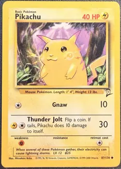 Pokemon Pikachu TCG Base Set 2 Unlimited Common Card 87/130 - Image 1