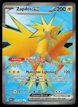 Zapdos ex 192/165 Ultra Rare 151 Pokemon Card - Image 1