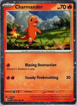 Charmander - (Cosmos Holo) 004/165 - Pokemon Card - NM - Image 1