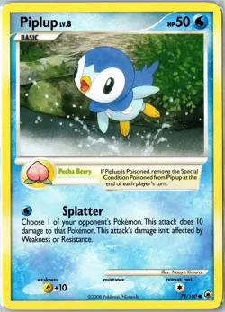 Pokemon Card - Piplup 72/100 Majestic Dawn Common Lightly Played - Image 1