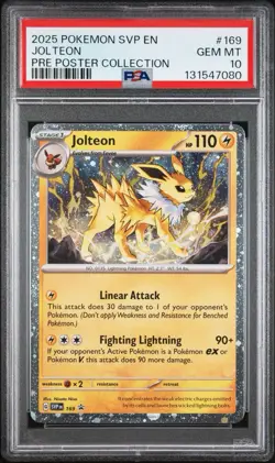 Pokemon Prismatic Evolutions Jolteon #169 Poster Collection Promo - PSA 10 - Image 1