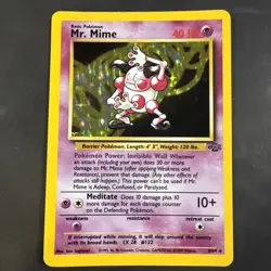Pokemon TCG Mr. Mime Jungle 6/64 Holo Unlimited Holo Rare HP - Image 1