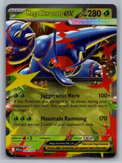 Mega Heracross ex 004/094 Double Rare Phantasmal Flames Pokemon Near Mint - Image 1