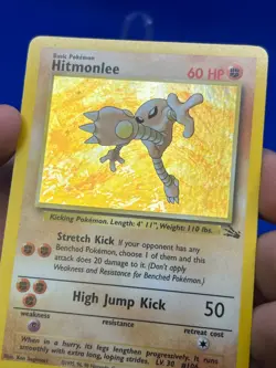 VTG WOTC Pokemon Fossil Unlimited Hitmonlee 7/62 Holo Rare NM - Image 4