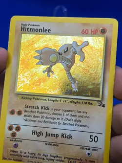 VTG WOTC Pokemon Fossil Unlimited Hitmonlee 7/62 Holo Rare NM - Image 5