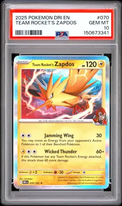 Pokemon Team Rocket's Zapdos Destined Rivals #070 PSA 10 - Image 1