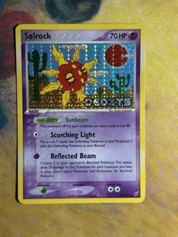 Solrock 47/107 EX Deoxys Stamped Reverse Holo Uncommon Pokemon Card MP - Image 2