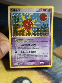 Solrock 47/107 EX Deoxys Stamped Reverse Holo Uncommon Pokemon Card MP - Image 3