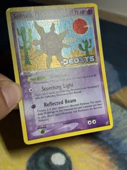 Solrock 47/107 EX Deoxys Stamped Reverse Holo Uncommon Pokemon Card MP - Image 4