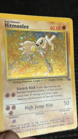 Pokemon TCG Hitmonlee Fossil 7/62 Holo Rare - Image 3