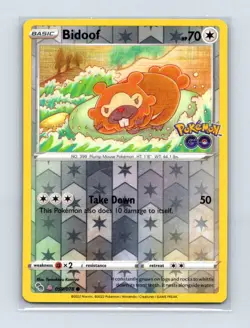 Bidoof (Peelable Ditto) 059/078 Holo Common Pokemon GO Pokemon Lightly Played - Image 1