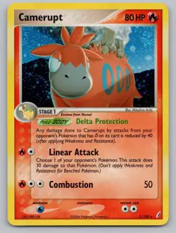 Camerupt 3/100 Holo Rare Crystal Guardians Pokemon Holo LP - Image 1