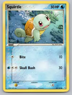 Squirtle 63/100 Common Crystal Guardians Pokemon LP - Image 1