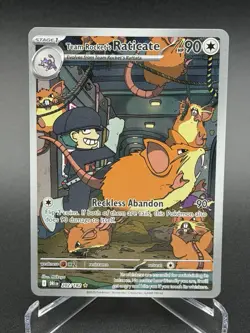 Team Rocket's Raticate 202/182 Illustration Rare Destined Rivals Pokemon Holo NM - Image 1