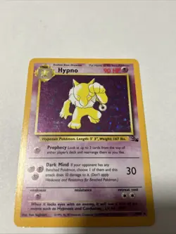 Pokemon Hypno Fossil Holo Rare 8/62 90 HP Wizards TCG 1999 Unlimited - Image 1
