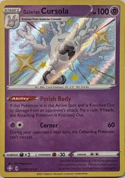 Galarian Cursola SV050/SV122 Shiny Rare Shining Fates Shiny Vault Pokemon LP - Image 1