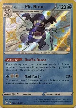 Galarian Mr. Rime SV021/SV122 Shiny Rare Shining Fates Shiny Vault Pokemon NM - Image 1
