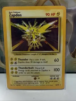 Zapdos #16 Holo Rare Pokemon TCG 1999 Base Set Unlimited MP Moderately Played - Image 1