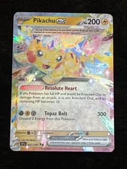 Pikachu ex Surging Sparks Ultra Rare Pokemon TCG 057/191 Scarlet & Violet SV08 - Image 1