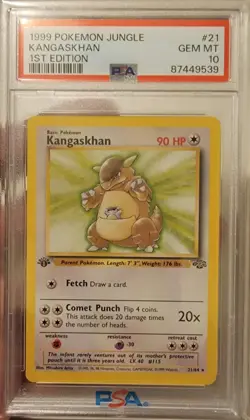 1999 Pokemon Jungle 1st Edition #21 Kangaskhan - PSA10 GEM MINT - Image 1