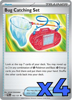 4x Bug Catching Set 102/131 Sv: Prismatic Evolutions PLAYSET x4 - Pokemon TCG - Image 1