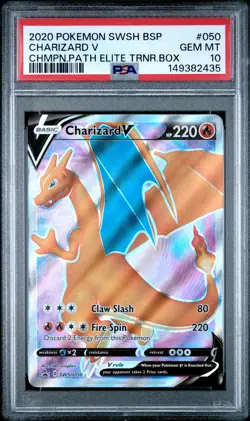 2020 POKEMON SWSH BLACK STAR PROMO #050 CHARIZARD V PSA 10 - Image 1