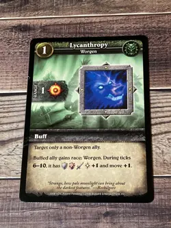 Lycanthropy World of Warcraft Miniatures WoW Card 2008 Upper Deck - Image 1