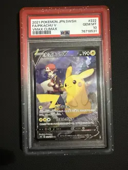 Pikachu V PSA 10 CSR Vmax Climax 222/184 Japanese Pokemon Card Full Art Red’s - Image 1