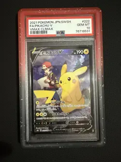 Pikachu V PSA 10 CSR Vmax Climax 222/184 Japanese Pokemon Card Full Art Red’s - Image 2