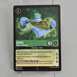 Lorcana First Chapter Genie Powers Unleashed Cold Foil 76/204 Disney Card NM - Image 1