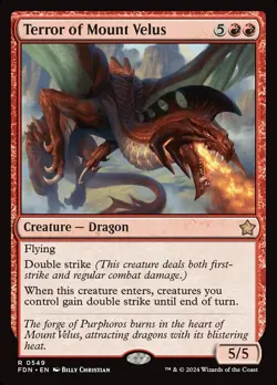 MTG - Terror of Mount Velus - Foundations - X1 - (LP) - - Image 1