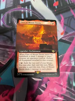 MTG - FIRES OF MOUNT DOOM - RARE - EXTENDED ART - LP - LTR - Image 1