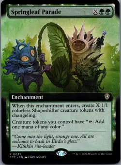 Springleaf Parade 39 MTG Lorwyn Eclipsed Commander Rare Extended Art NM - Image 1