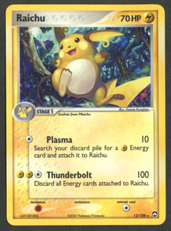 Pokemon TCG: Raichu 12/108 Power Keepers Holo Rare LP - Image 1
