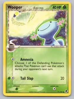 Wooper 71/101 Common Dragon Frontiers Pokemon LP - Image 1