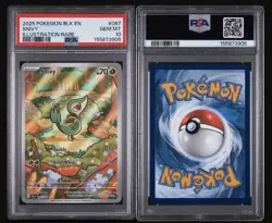 Pokemon Snivy 087/086 Sv: Black Bolt Illustration Rare Holo EN 2025 PSA 10 - Image 3