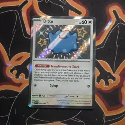 Pokemon TCG Ditto 201/091 SV: Paldean Fates Holo Shiny Rare HP 60 - Image 1