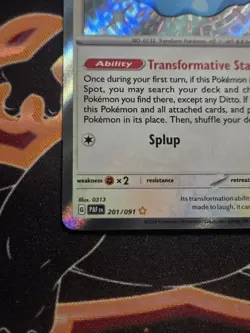 Pokemon TCG Ditto 201/091 SV: Paldean Fates Holo Shiny Rare HP 60 - Image 3