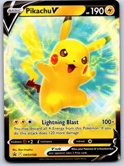 Pikachu V SWSH198 Holo Promo Sword & Shield Promo Pokemon Near Mint - Image 1