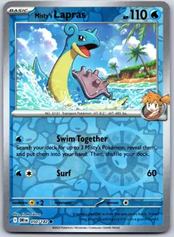 Misty's Lapras 050/182 Common Destined Rivals Pokemon Reverse Holo Near Mint - Image 1