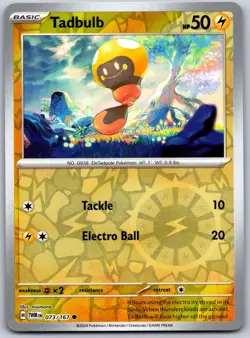 Tadbulb 073/167 Common Twilight Masquerade Pokemon Reverse Holo Near Mint - Image 1
