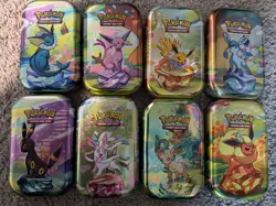 EMPTY Pokemon Prismatic Evolutions 8 Mini Tin Set Completely Empty - Image 1
