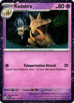 Pokemon 151 Alakazam ex SVP 050 Abra Kadabra Evolution Line Set NM - Image 4