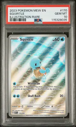2023 POKEMON MEW EN-151 ILLUSTRATION RARE #170 SQUIRTLE PSA 10 - Image 1