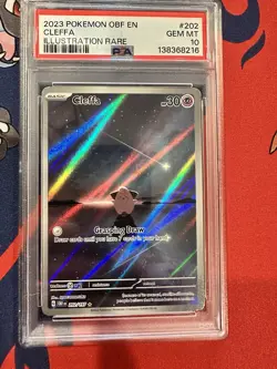 Pokemon SV03 Obsidian Flames Cleffa 202/197 Illustration Rare Holo PSA 10 EN - Image 1