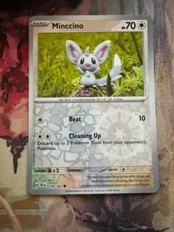 Minccino 136/162 Common Temporal Forces Pokemon Yuka Morii Reverse Holo NM - Image 1