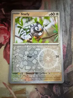 Starly 148/198 Common Scarlet & Violet Pokemon Yuka Morii Reverse Holo Near Mint - Image 1